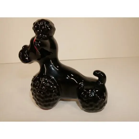 Vintage Black Ceramic Poodle Figurine - Picture 6 of 13